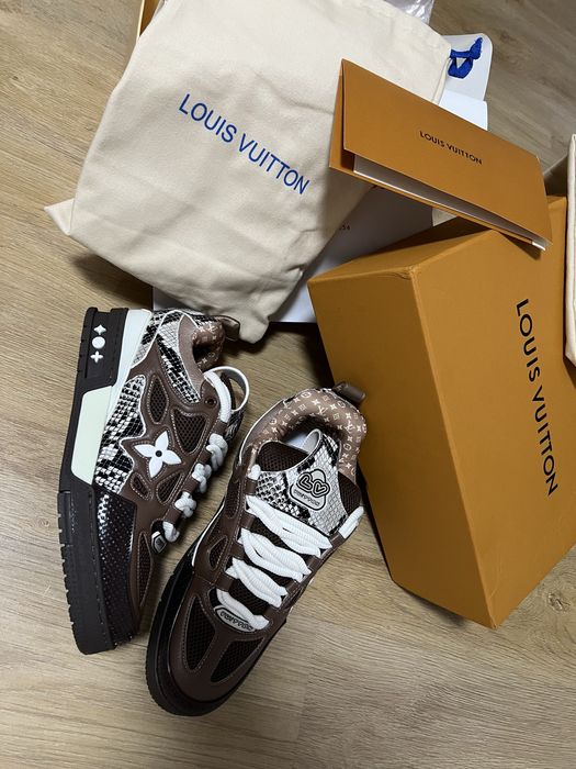 Adidasi LV Louis Vuitton Skate Sneakers Brown/Snake Skin 42/43