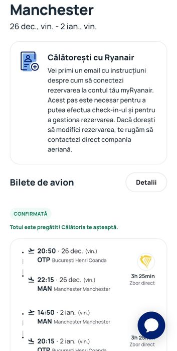 Bilet avion dus-intors Anglia