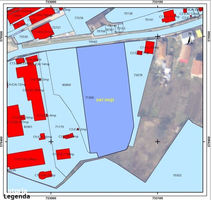 Teren intravilan categorie de folosinta curti constructii, Husi