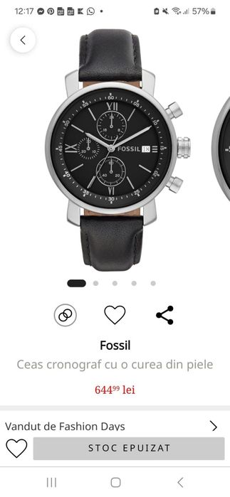 Ceas Fossil curea din piele naturala