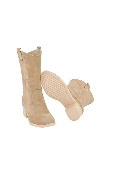 Cizme lungi din piele naturala - sand - 36, super pret!