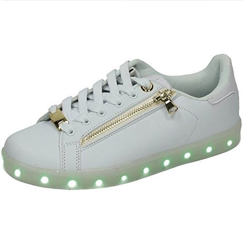 Adidasi cu LED / Leduri White-Zipper