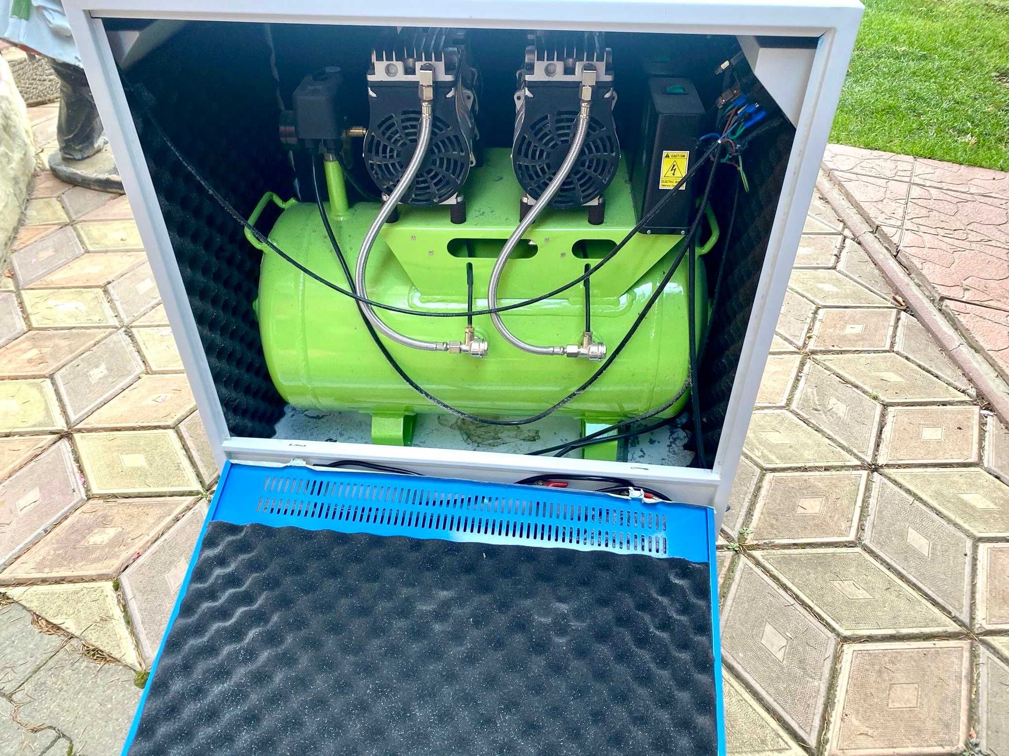 Compresor stomatologie 2 motoare 1600W + Carcasa Insonorizare