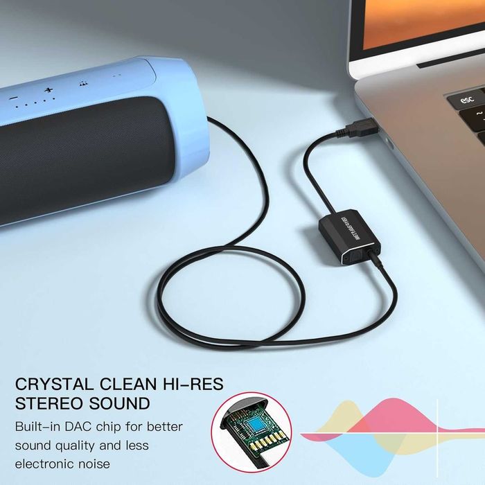 Adaptor audio USB A la Toslink Ozvavzk cu cablu optic