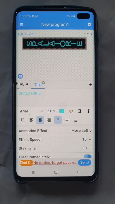 Reclama led, color, RGB, 200X40 cm
