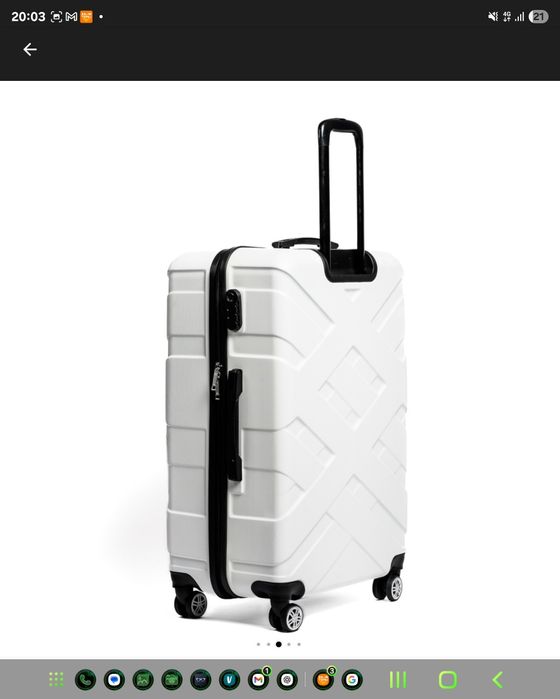 Troler, mediu, TRAVEL POLO, 67x41x29cm A1010, ABS, Alb nou .