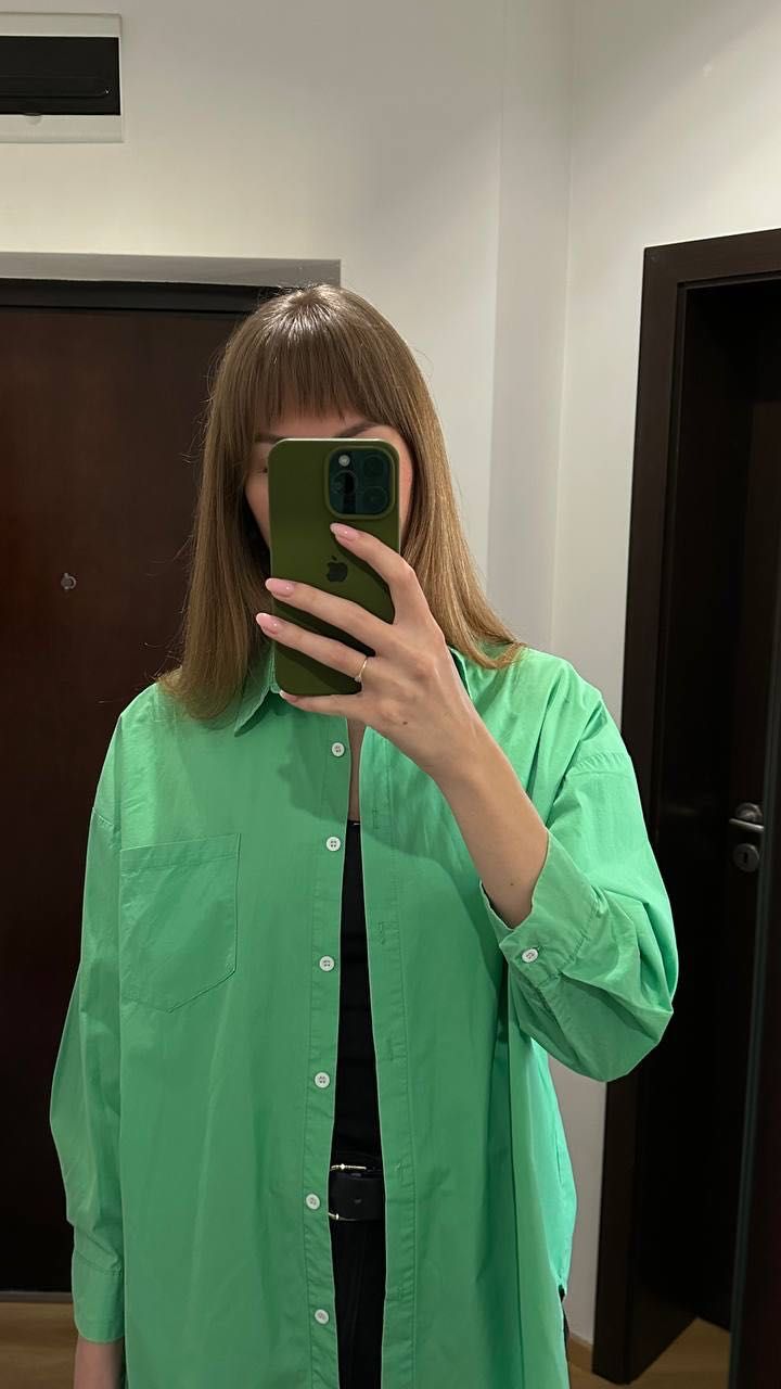 Зелена риза oversize