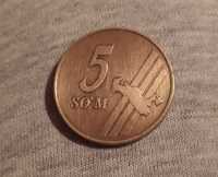 Монета 5 сум, 2001 год