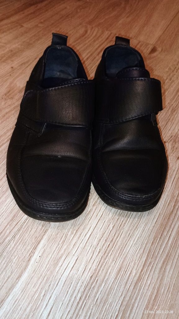 Pantofi piele băiat culoare negru