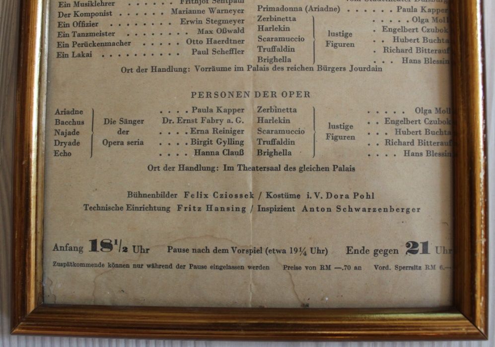 Pliant-program 1942 Germania - Ariadne Auf Naxos