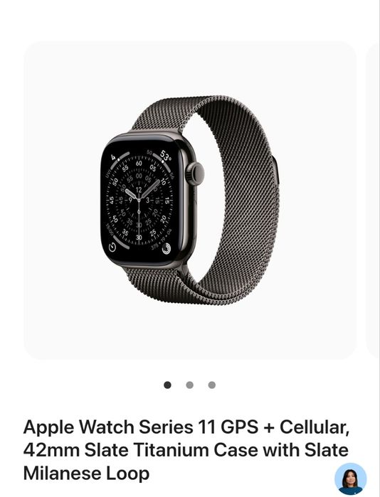 Apple watch 11 Titanium case 46mm Slate Melaniese loop