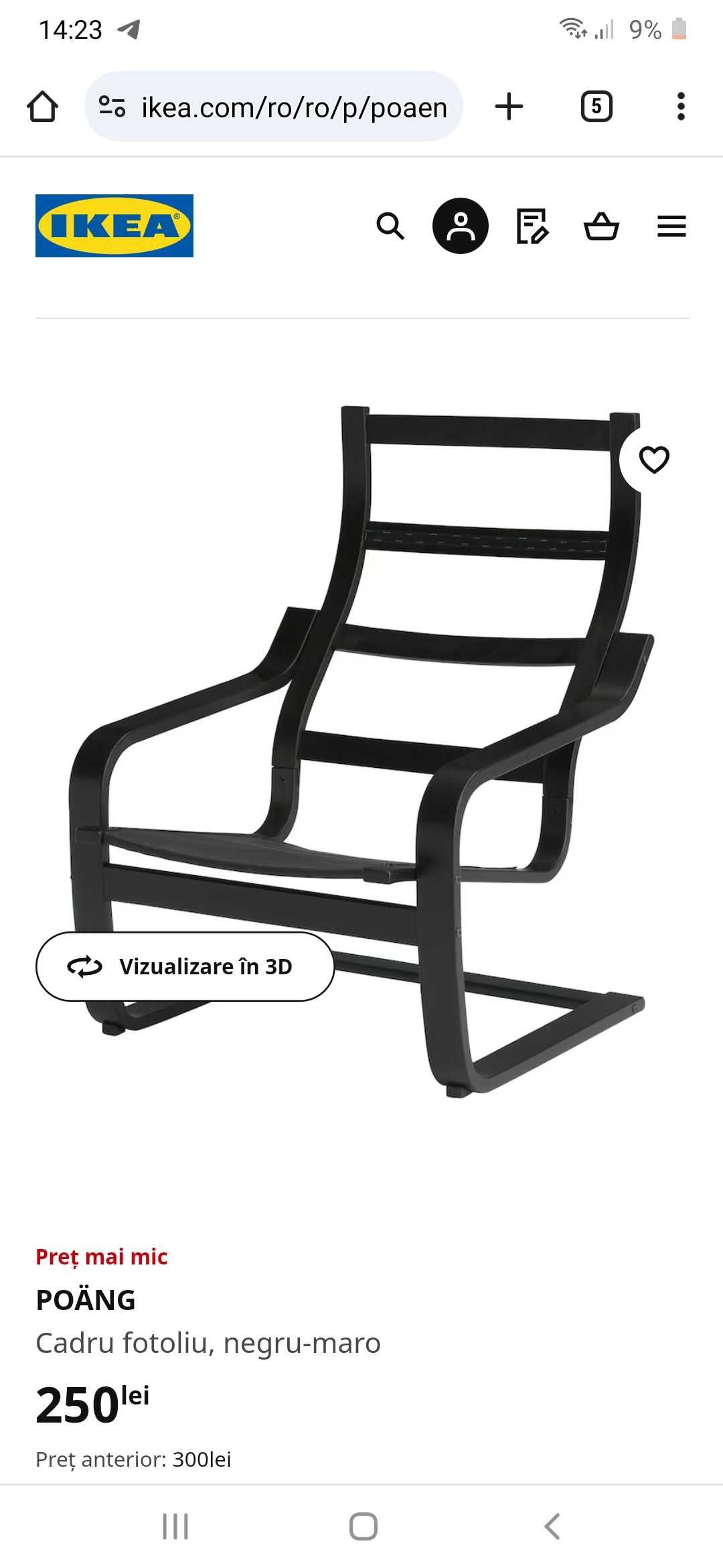 Fotoliu Poang Ikea - NOU