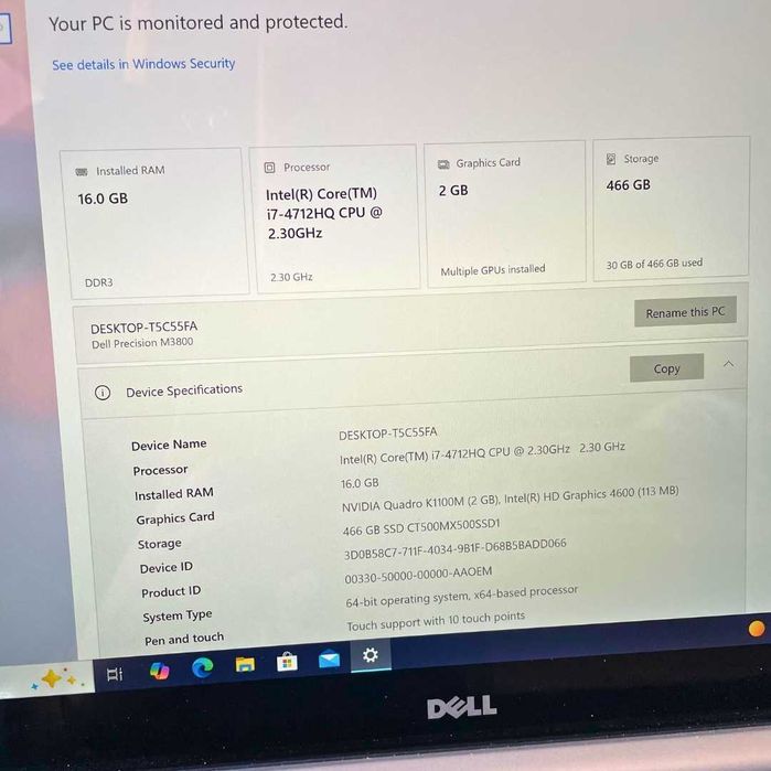 Dell Precision M3800 - 4K ULTRA HD Touch, i7-4712HQ, Nvidia Quadro