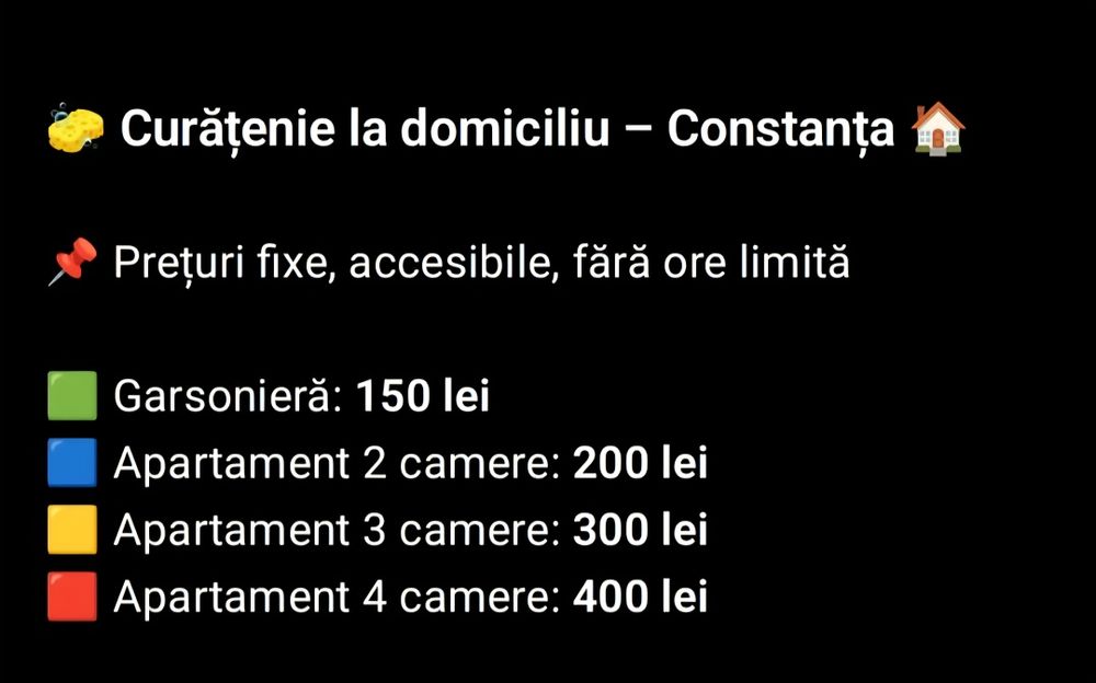 Ofer servicii de curățenie