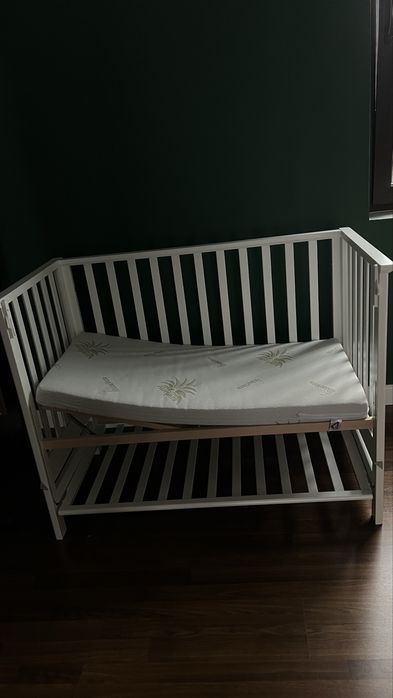 Pat cosleeping Azzurra cu somiera antireflux si saltea de cocos