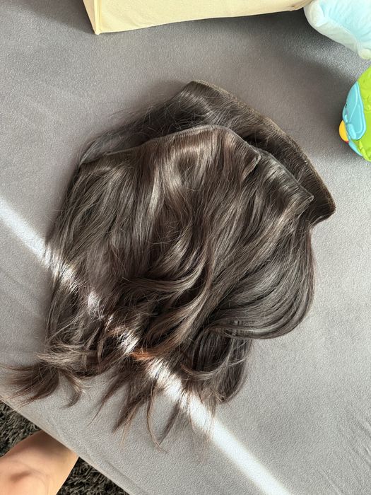 Естествена треса за коса тъмен кестен