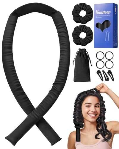 Нов Копринен безтоплинен ролер за къдрици коса Umisleep 99 см черен