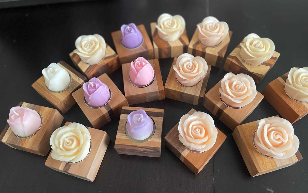 Дървени свещници - ръчна изработка