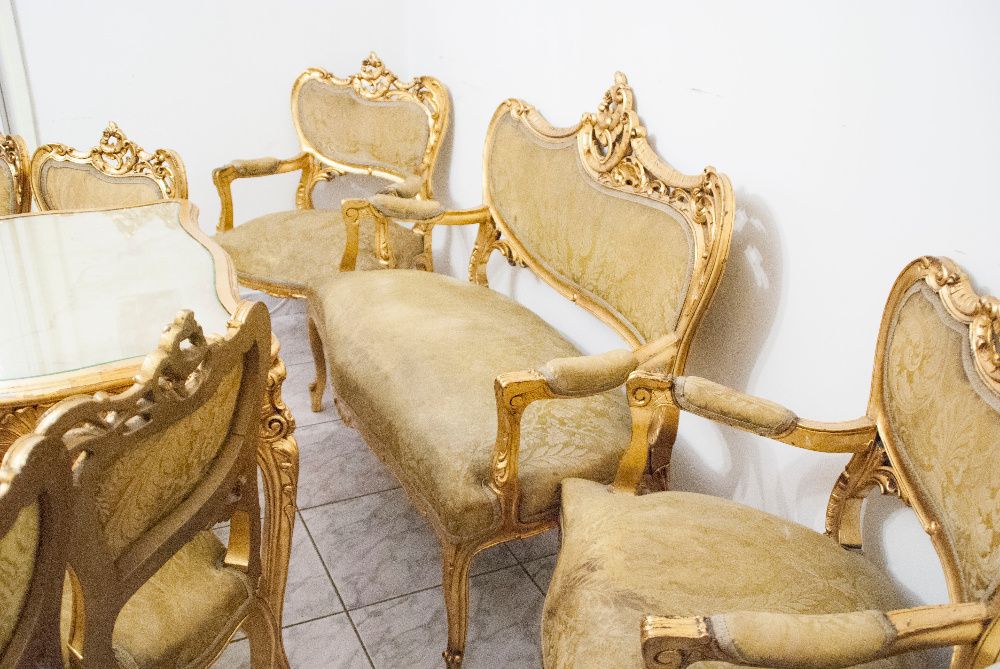 Antichitate Salon Rococo sec 19, Masa, Canapea, fotolii, scaune