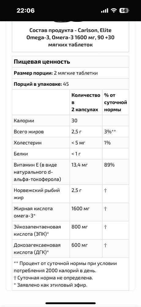 Carlson, Elite Omega-3, Омега-3 1600 мг, 90 +30 мягких таблеток