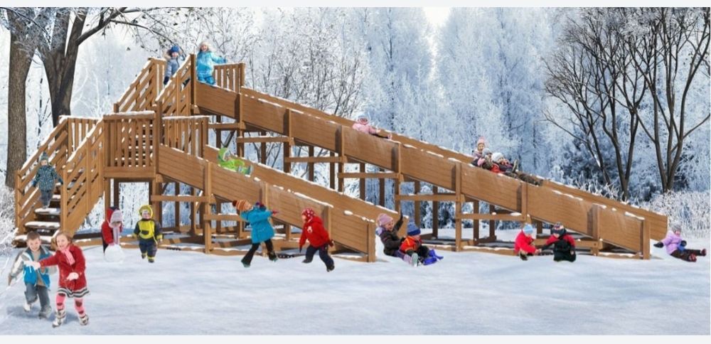 Детская зимняя горка (заливная)