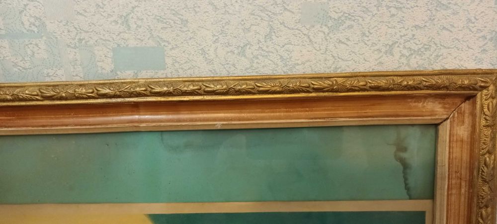 Винтажная рамка-багет с резьбой и золочением, 52×83 см, 1950-е гг.