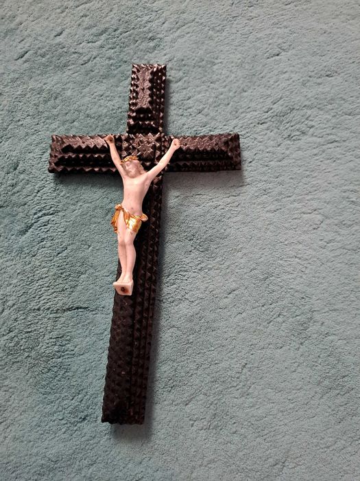 crucifix tramp art 31/17 cm