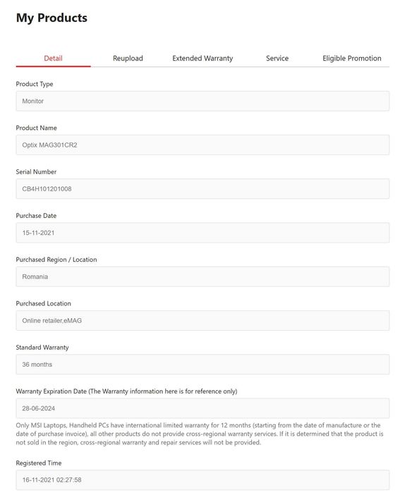 Vand Monitor MSI Gaming Curbat Optix MAG301CR2