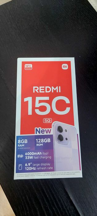 Xiaomi Redmi 15C 5G 128GB ROM 4GB, нов Чисто нов! Гаранция
