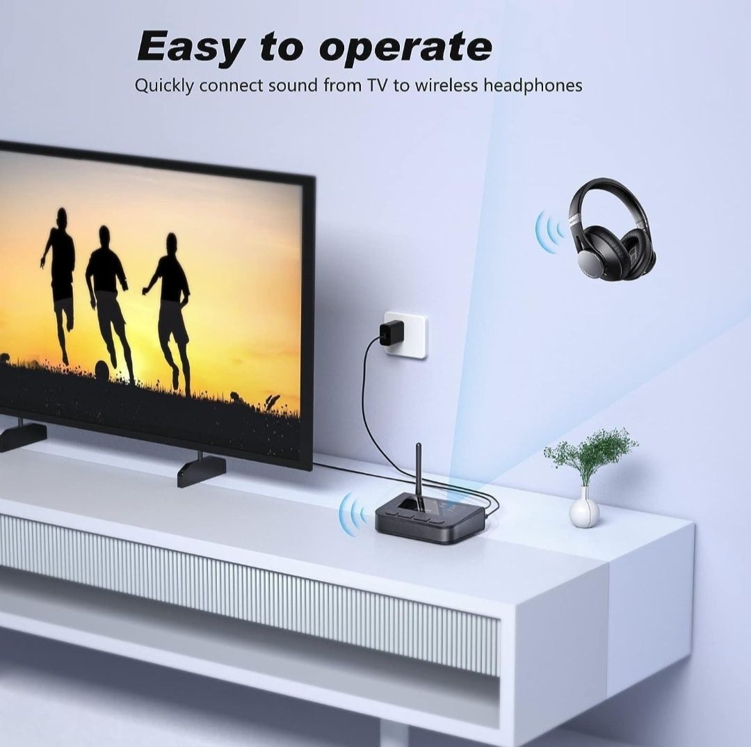 ZIOCOM Bluetooth Transmitter for TV, Bluetooth 5.0 Audio Transmitter