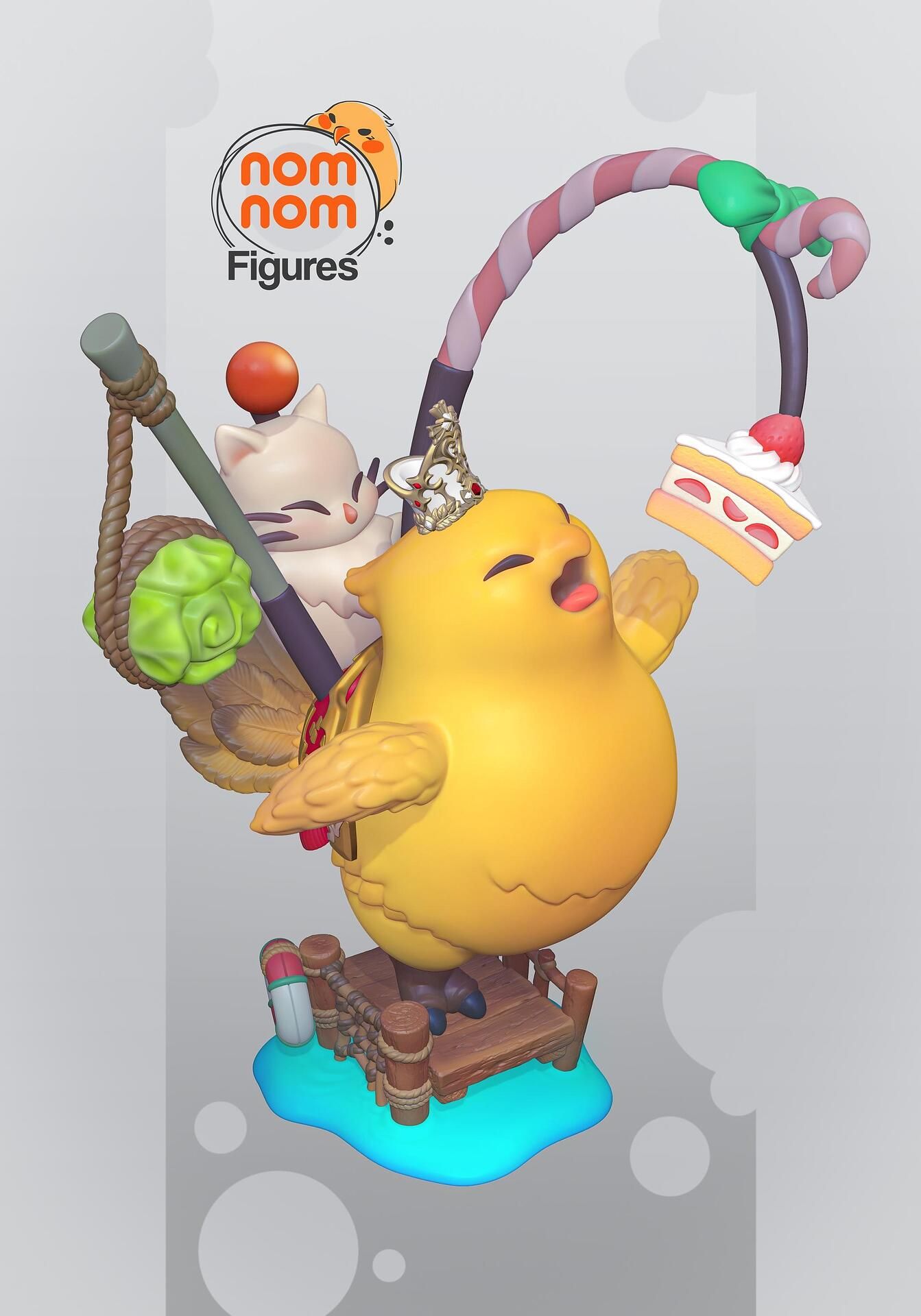 Chibi chocobo от final fantasy fan art by nomnom figures