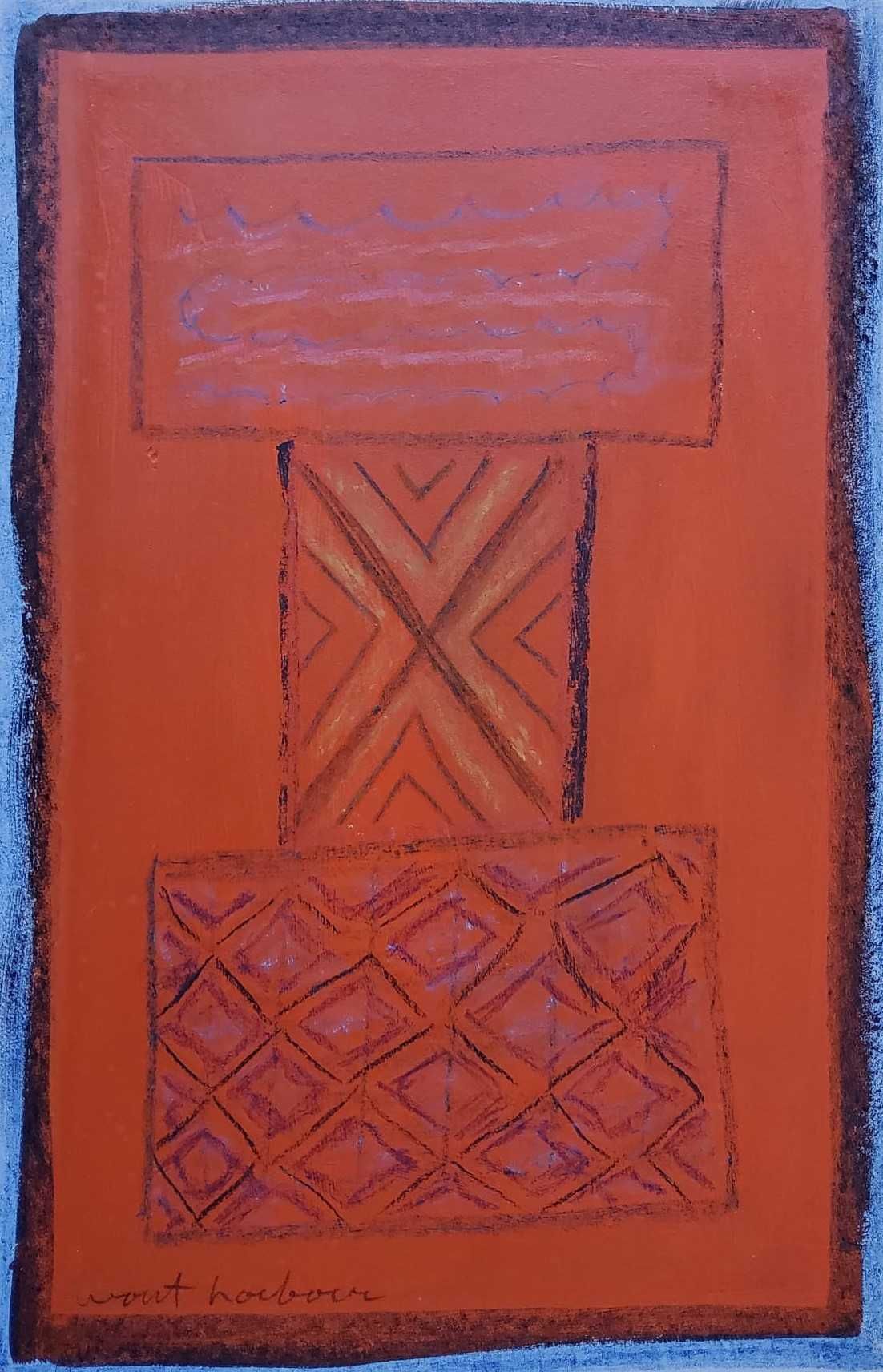 Wout Hoeboer, Guașă și pastel pe carton, Semnat, Dimensiuni 23 x 34 cm