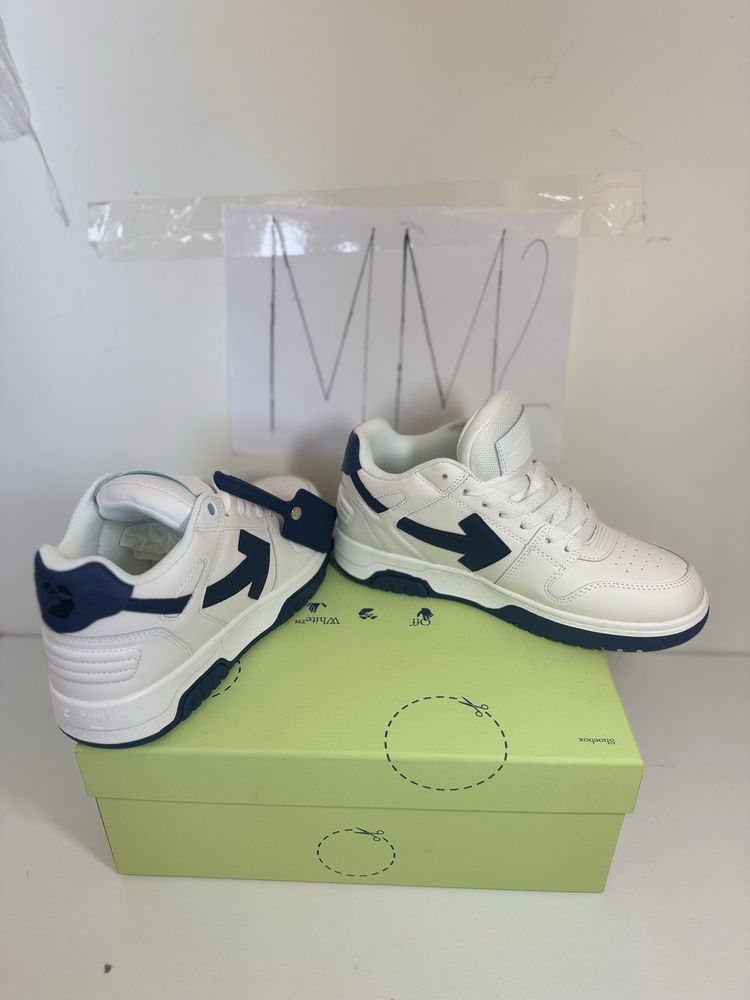Adidasi Off-White Out Of Office Lace-Up Sneakers white and blue marine