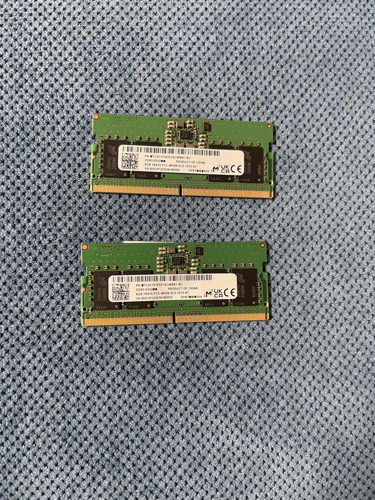 Memorie Ram Lap-Top 16 Gb (2x8) DDR5 4800Mhz Micron
