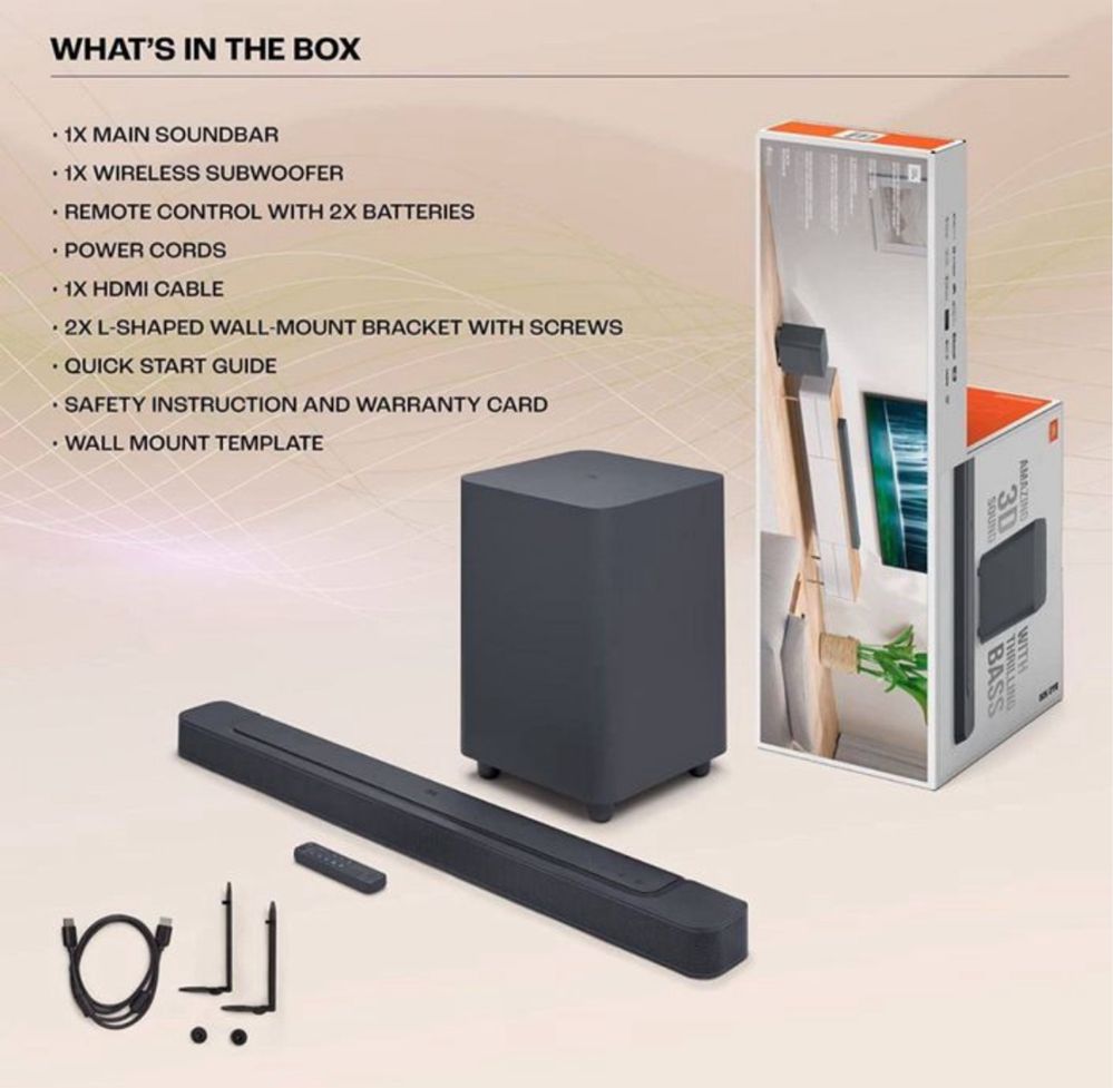Стильный саундбар JBL Bar 500 Домашний Кинотеатр 590W