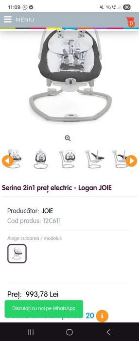 Leagan electric si balansoar Joie Serina 2 in 1