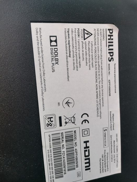 philips 42 pfh 5609 88, за части, счупен дисплей