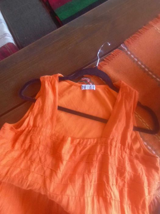 прекрасна ленена рокля-сукман, модел балон, ГО до 110