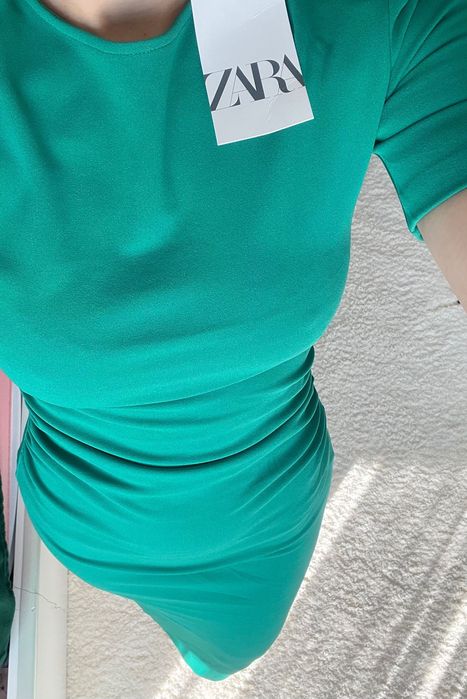 Зелена рокля Зара с етикет - размер С