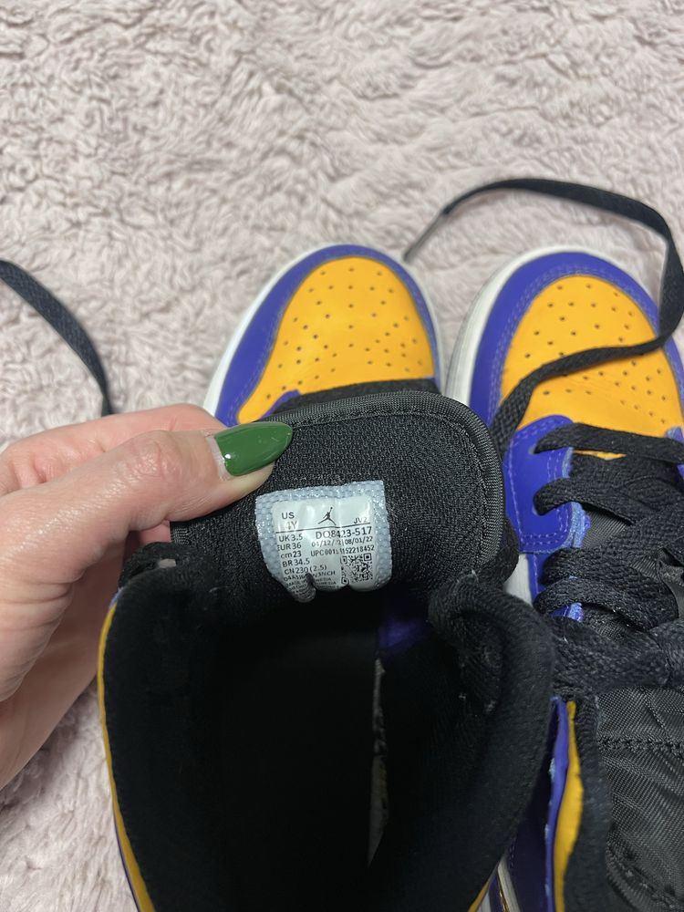 Nike Air Jordan 1 Mid PS Lakers sneakers, 36 номер, Найк оригинални