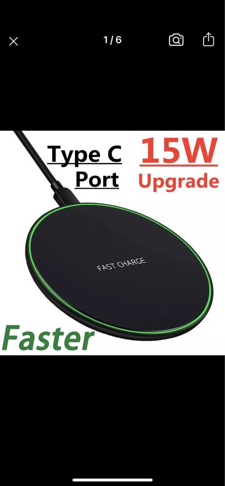 15W Wireless Charger Pad for iPhone Samsung Xiaomi