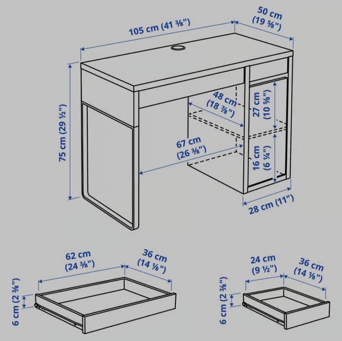 Vand birou alb IKEA