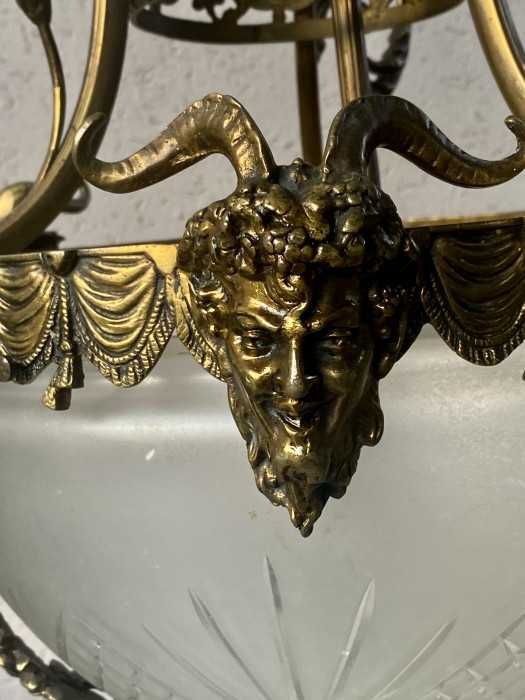 Impozant candelabru bronz-ornamente-satiri-fauni-Franta