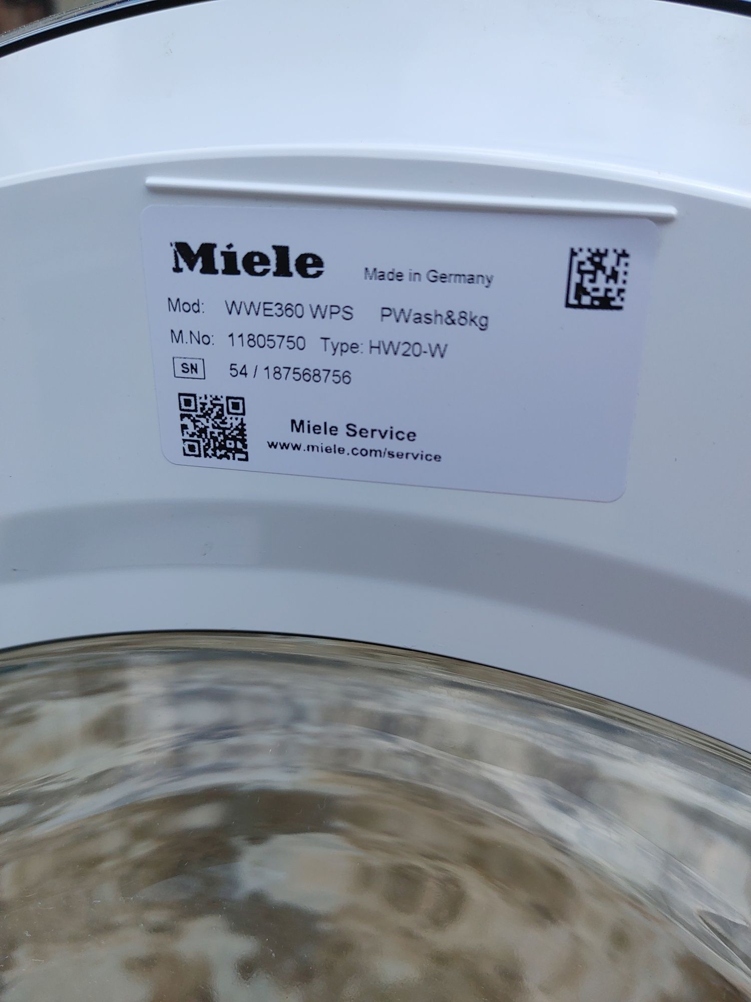2025 Пералня Miele WWE360 GreenPerformance PowerWash 8kg/1600rpm