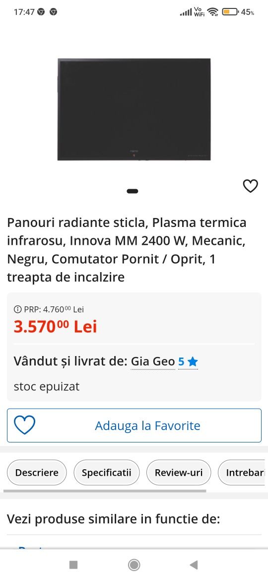 plasma termica  2400 wații