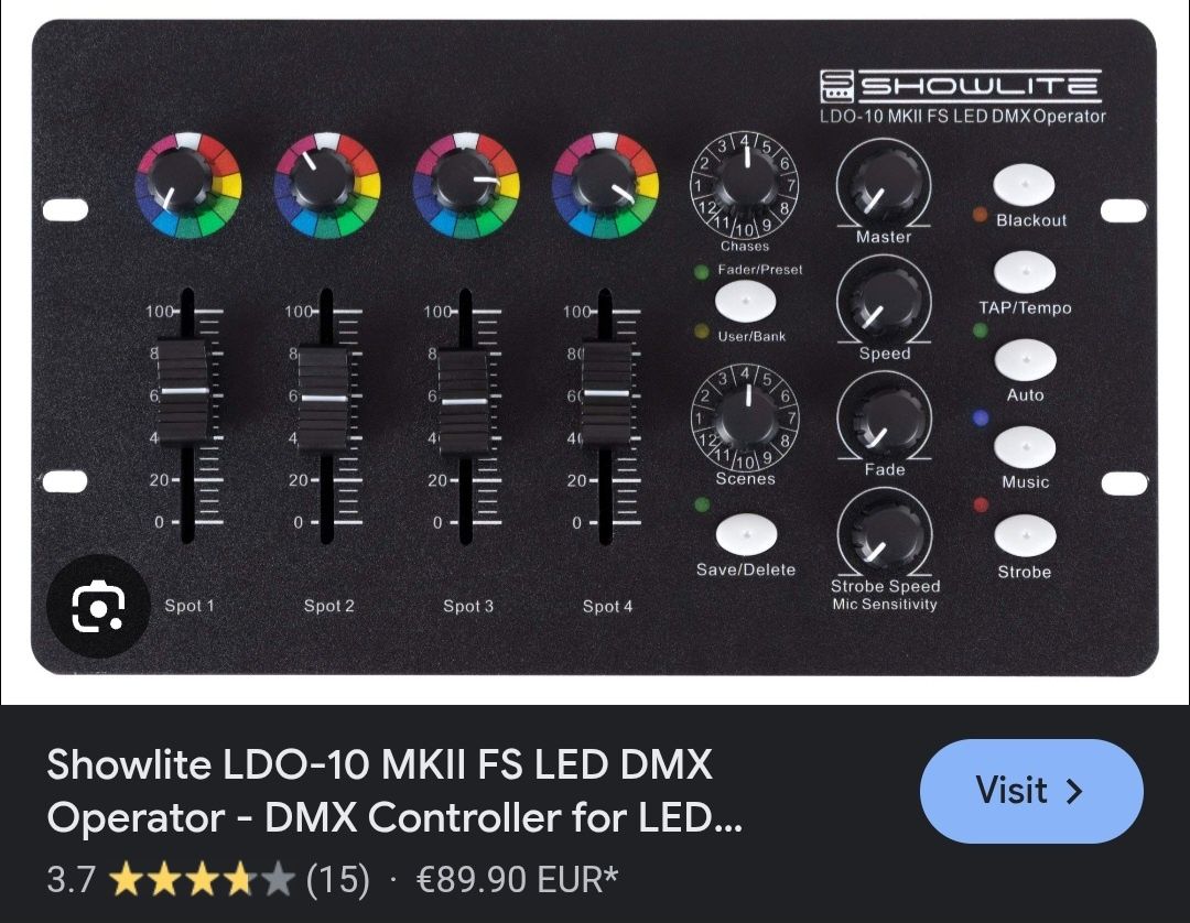 Beamz Partybar 2 lumini dj plus stativ si Controller dmx