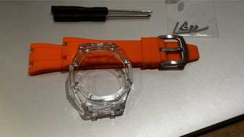 G-shock casioak transparent mod curea silicon portocalie