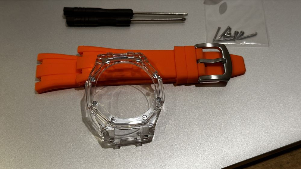 G-shock casioak transparent mod curea silicon portocalie