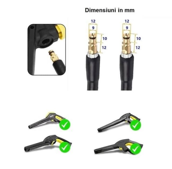 Furtun presiune Karcher k2 , k3 ,k4, k5, k6, k7 ambele capete click