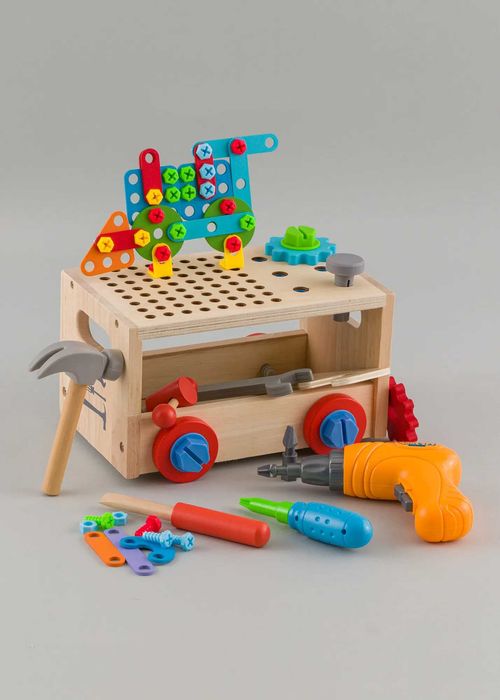 Дървена игра Монтесори инструменти и пъзел